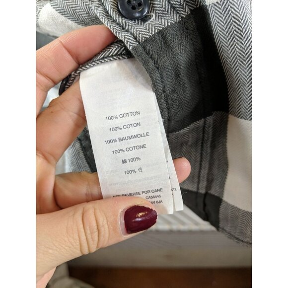 J. Crew Men's Slim Fit Button Up Linen Grey Gray Whitw Pattern Size Large READ - Picture 7 of 8